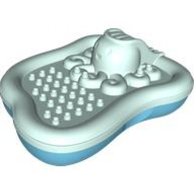medium azure duplo bath toy 13 x 16 x 3 floating island with light aqua top with octopus slide 3542 3541