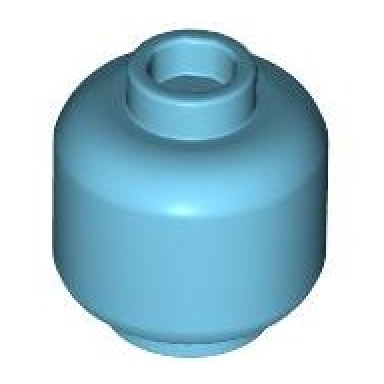 medium azure minifigure head plain