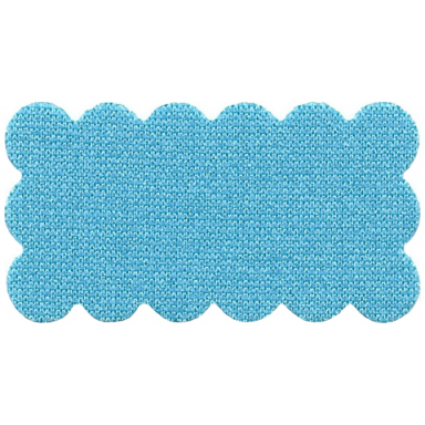 medium azure cloth carpet rug 3 x 5 with scalloped edges