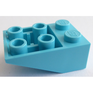 medium azure slope inverted 33 3 x 2 with flat bottom pin and connections between studs