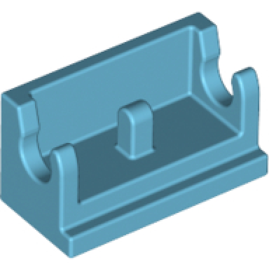 medium azure hinge brick 1 x 2 base