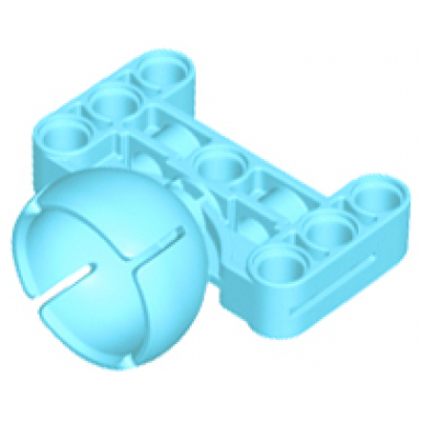 medium azure technic steering ball joint large receptacle with h-shape perpendicular thick liftarm