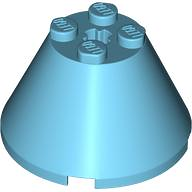 medium azure cone 4 x 4 x 2 with axle hole