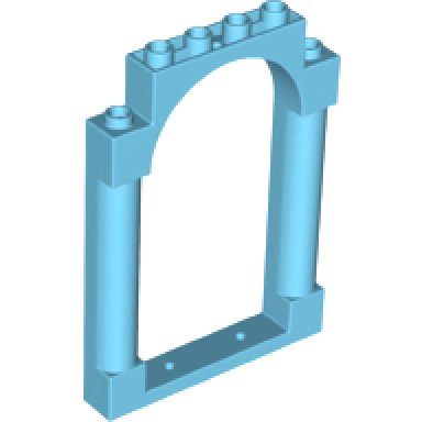 medium azure door frame 1 x 6 x 7 arched with notches and rounded pillars