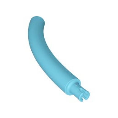medium azure dinosaur tail neck middle section with bar hole and technic pin