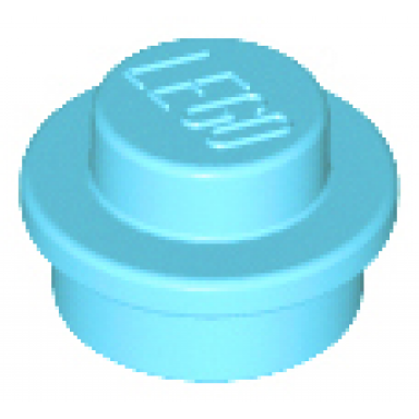 medium azure plate round 1 x 1