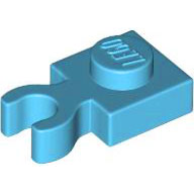 medium azure plate modified 1 x 1 with open o clip thick vertical grip