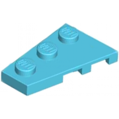 medium azure wedge plate 3 x 2 left