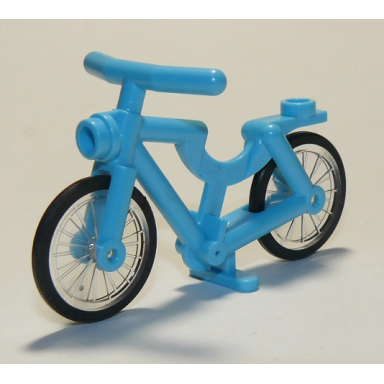 medium azure bicycle with trans-clear wheels with molded black hard rubber tires 4719 92851pb01