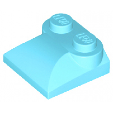 medium azure slope curved 2 x 2 x 2 3 with 2 studs and curved sides