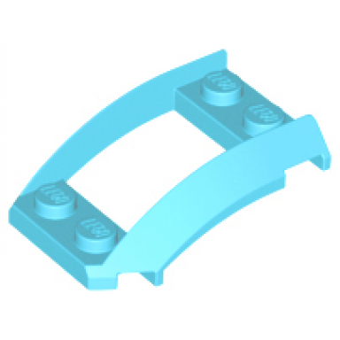 medium azure wedge 4 x 3 open with cutout and 4 studs