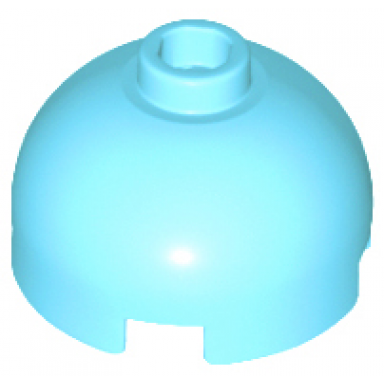 medium azure brick round 2 x 2 dome top