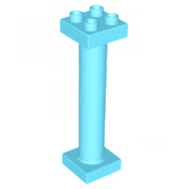 medium azure duplo support column 2 x 2 x 6 round with open latticed back