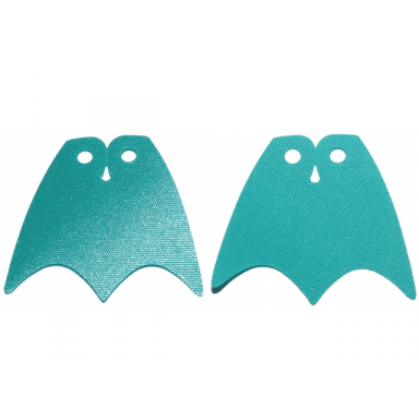 medium azure mini doll cape cloth scalloped 3 points - traditional starched fabric one side shiny