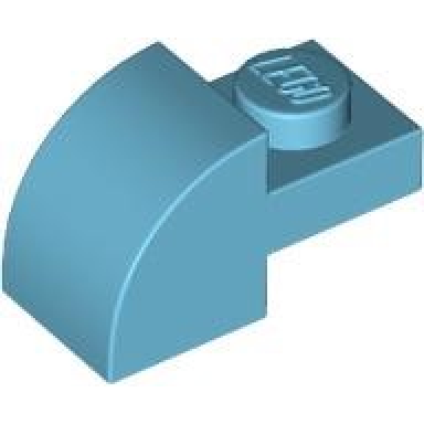 medium azure slope curved 2 x 1 with recessed stud