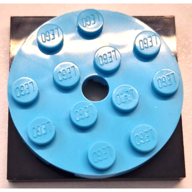 medium azure turntable 4 x 4 x 2 3 with black square base free-spinning 60474 61485