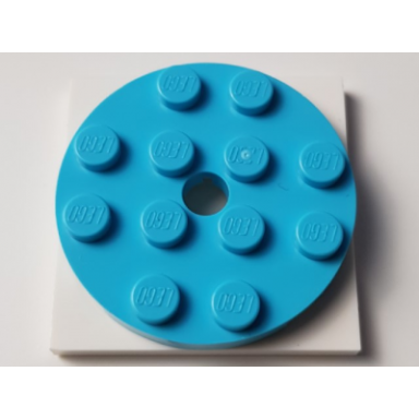 medium azure turntable 4 x 4 x 2 3 with white square base free-spinning 60474 61485