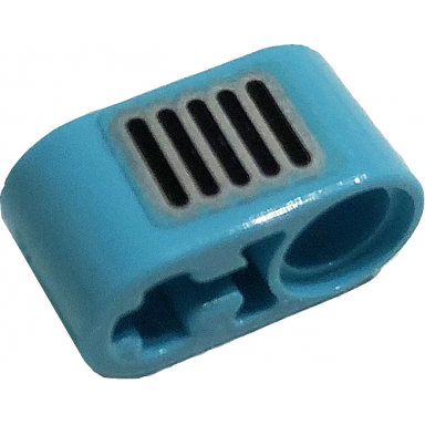 medium azure technic liftarm thick 1 x 2 - axle hole with black and silver grille pattern sticker - set 42059