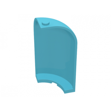 medium azure panel 3 x 3 x 6 corner convex with curved top