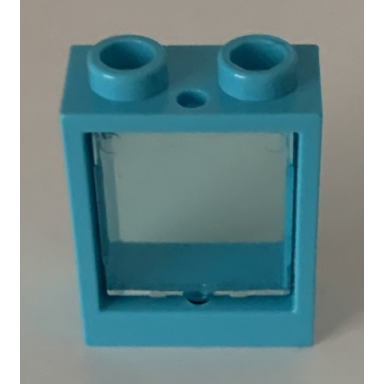 medium azure window 1 x 2 x 2 flat front with trans-light blue glass 60592 60601