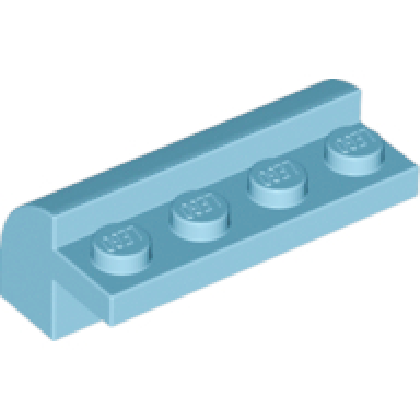 medium azure slope curved 2 x 4 x 1 1 3 with 4 recessed studs