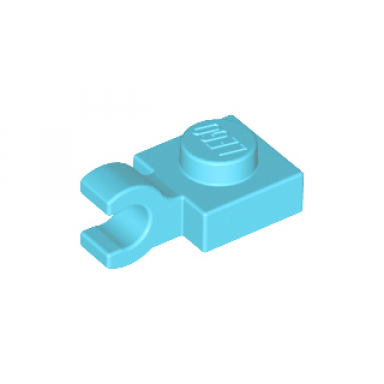 medium azure plate modified 1 x 1 with open o clip horizontal grip