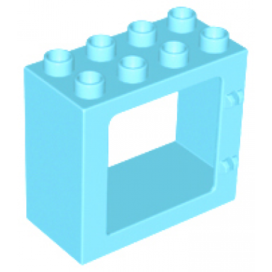 medium azure duplo door window frame 2 x 4 x 3 flat front surface completely open back