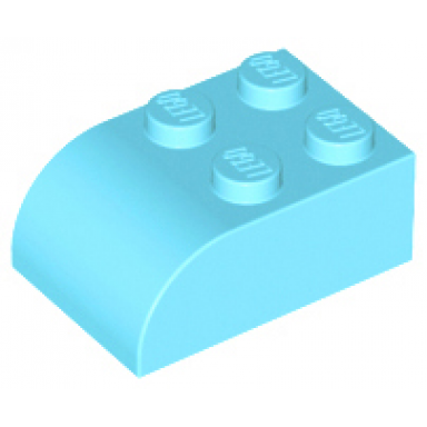 medium azure slope curved 3 x 2 with 4 studs