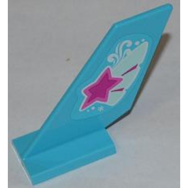 medium azure tail shuttle with magenta star on butterfly wing pattern on both sides stickers - set 3063