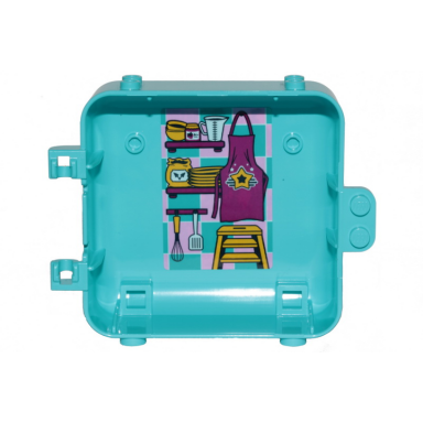 medium azure container box 3 x 8 x 6 2 3 half back with apron dishes ladder spatula and whisk pattern sticker - set 41401