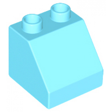 medium azure duplo brick 2 x 2 x 1 1 2 slope 45