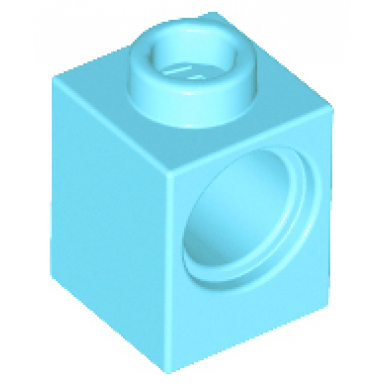 medium azure technic brick 1 x 1 with hole