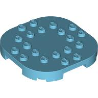 medium azure plate modified 6 x 6 with rounded corners and 4 feet
