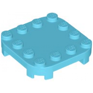 medium azure plate modified 4 x 4 with rounded corners and 4 feet