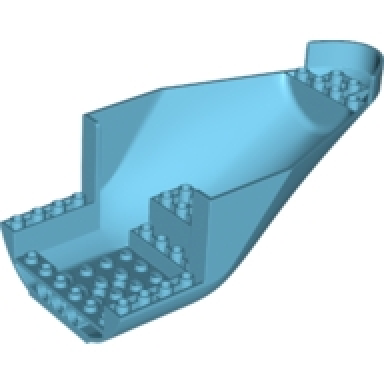 medium azure aircraft fuselage aft section curved bottom 8 x 16 with 2 holes