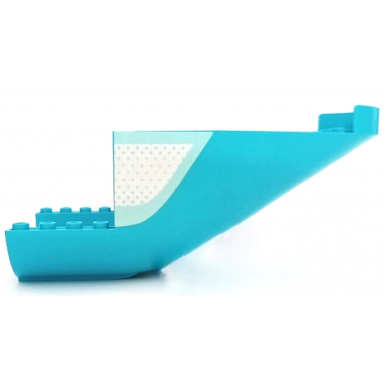 medium azure aircraft fuselage aft section curved bottom 8 x 16 with 2 holes with light aqua dots and stripe pattern on both sides stickers - set 41429