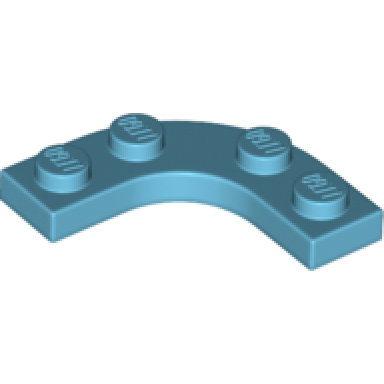 medium azure plate round corner 3 x 3 with 2 x 2 curved cutout