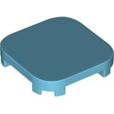 medium azure tile modified 4 x 4 with rounded corners and 4 feet