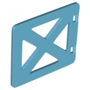 medium azure duplo door window pane 1 x 4 x 3 with 4 panes cross bars