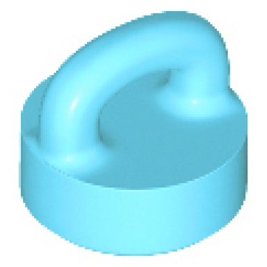 medium azure tile round 1 x 1 with loop
