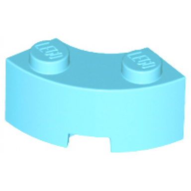 medium azure brick round corner 2 x 2 macaroni with stud notch and reinforced underside