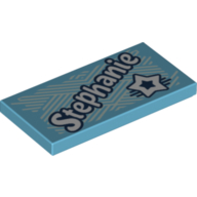 medium azure tile 2 x 4 with stephanie and star pattern