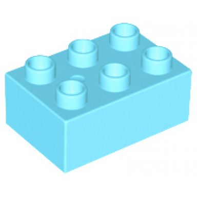 medium azure duplo brick 2 x 3