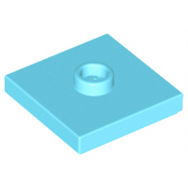 medium azure plate modified 2 x 2 with groove and 1 stud in center jumper