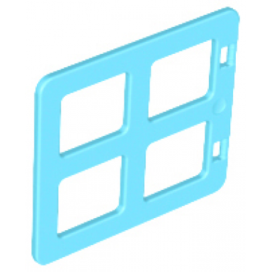 medium azure duplo door window pane 1 x 4 x 3 with 4 same size panes square corners