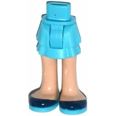 medium azure mini doll hips and skirt layered light nougat legs and dark blue shoes pattern - thick hinge