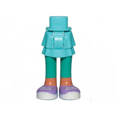 medium azure mini doll hips and skirt layered dark turquoise leggings and medium lavender shoes with white laces and soles pattern - thick hinge