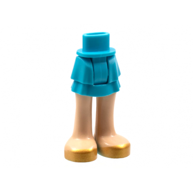 medium azure mini doll hips and skirt layered light nougat legs and gold shoes pattern - thick hinge