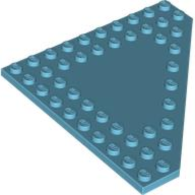 medium azure wedge plate 10 x 10 cut corner with no studs in center