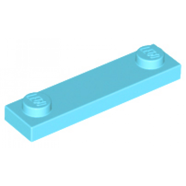 medium azure plate modified 1 x 4 with 2 studs without groove